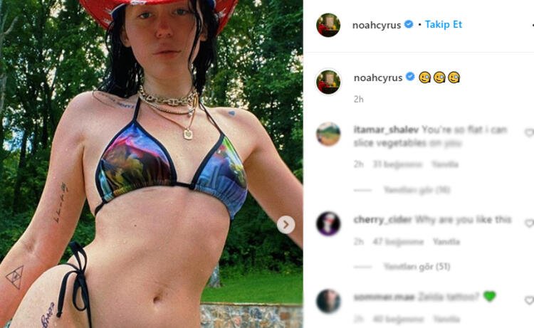 Noah Cyrus'un kıyafeti sansürlendi.