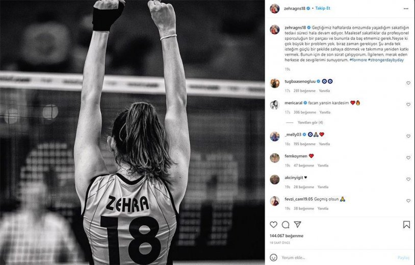 Voleybolcu Zehra Güneş'ten üzen haber - Resim : 1