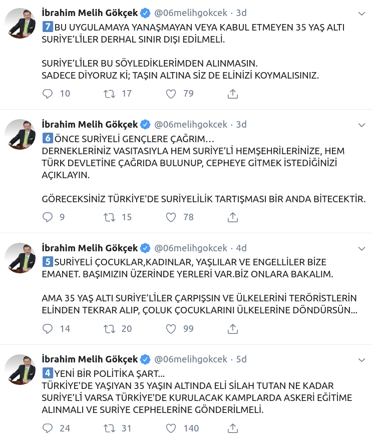 Melih Gökçek�ten tartışma yaratacak �Suriyeli� çözümü Gerçek Gündem