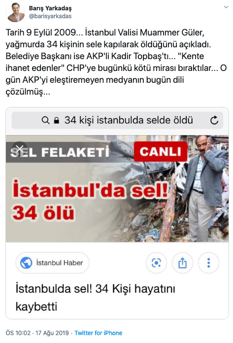 Akp Doneminde Selde 34 Kisi Oldu Hatirlatmasi Gercek Gundem