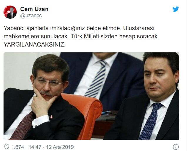 Ahmet Davutoğlu ve Ali Babacan CEM UZAN ile ilgili görsel sonucu