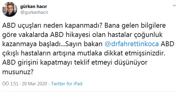 Fahrettin Koca'ya 'ABD uçuşlarını kapatın' çağrısı - Resim : 1