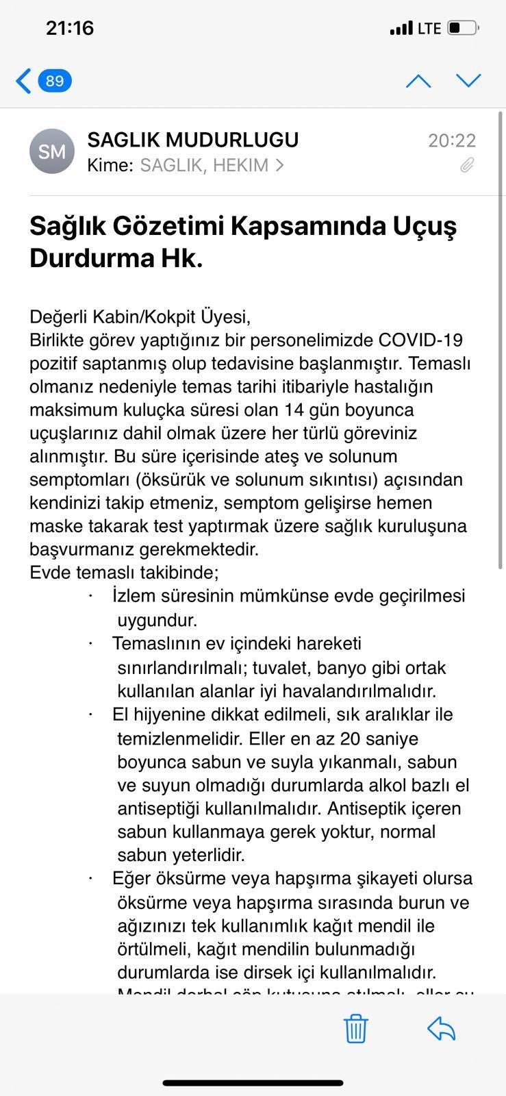 'THY kabin amiri koronavirüs sebebiyle yoğun bakıma alındı' iddiası - Resim : 2