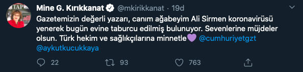 Koronavirüse yakalanan gazeteci Ali Sirmen'in sağlık durumu hakkında son gelişme - Resim : 1