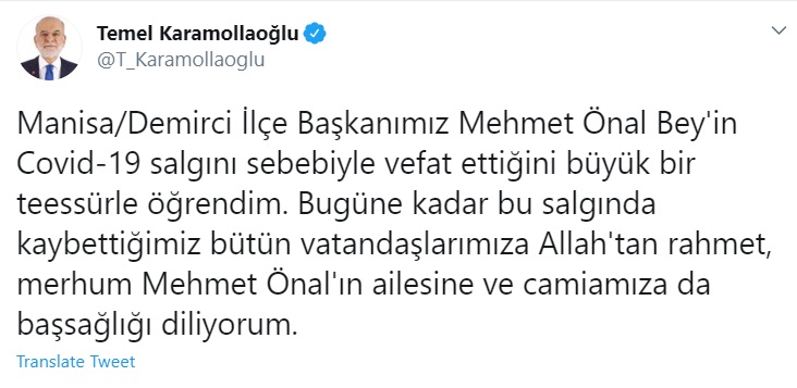 Saadet Partisi'nin acı günü... İlçe başkanı koronavirüs nedeniyle yaşamını yitirdi - Resim : 2