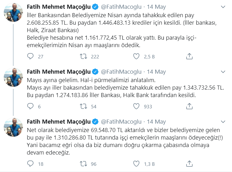 Maçoğlu duyurdu: Belediye payının büyük bölümü kesintiye uğradı - Resim : 1