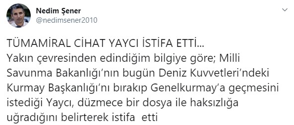 FETÖ ile mücadelenin efsane ismiydi... Tümamiral Cihat Yaycı istifa etti - Resim : 1