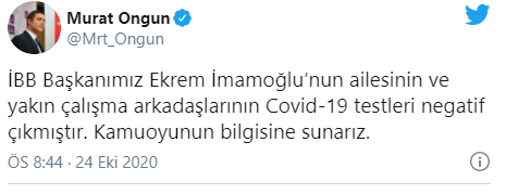 Ekrem İmamoğlu'nun ailesinin test sonuçları açıklandı - Resim : 1