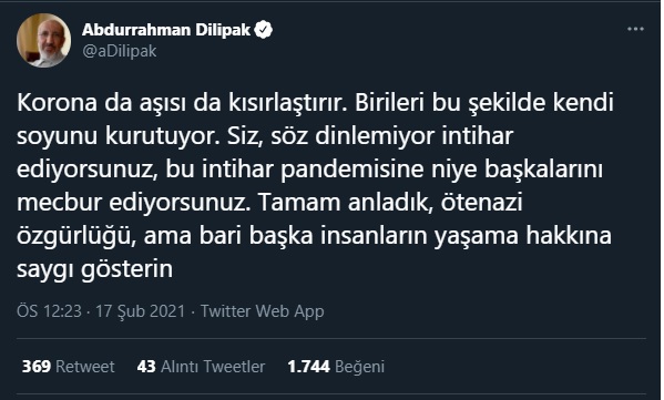 Hükümete yakın yazardan 'aşı' karşıtı bir paylaşım daha - Resim : 1