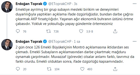 CHP'li Toprak'tan AKP'ye 'bildiri' tepkisi - Resim : 1