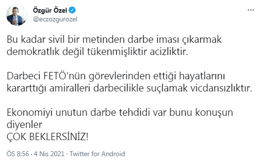 CHP'li Özgür Özel: Ekonomiyi unutun darbe tehdidi var bunu konuşun diyenler çok beklersiniz - Resim : 1