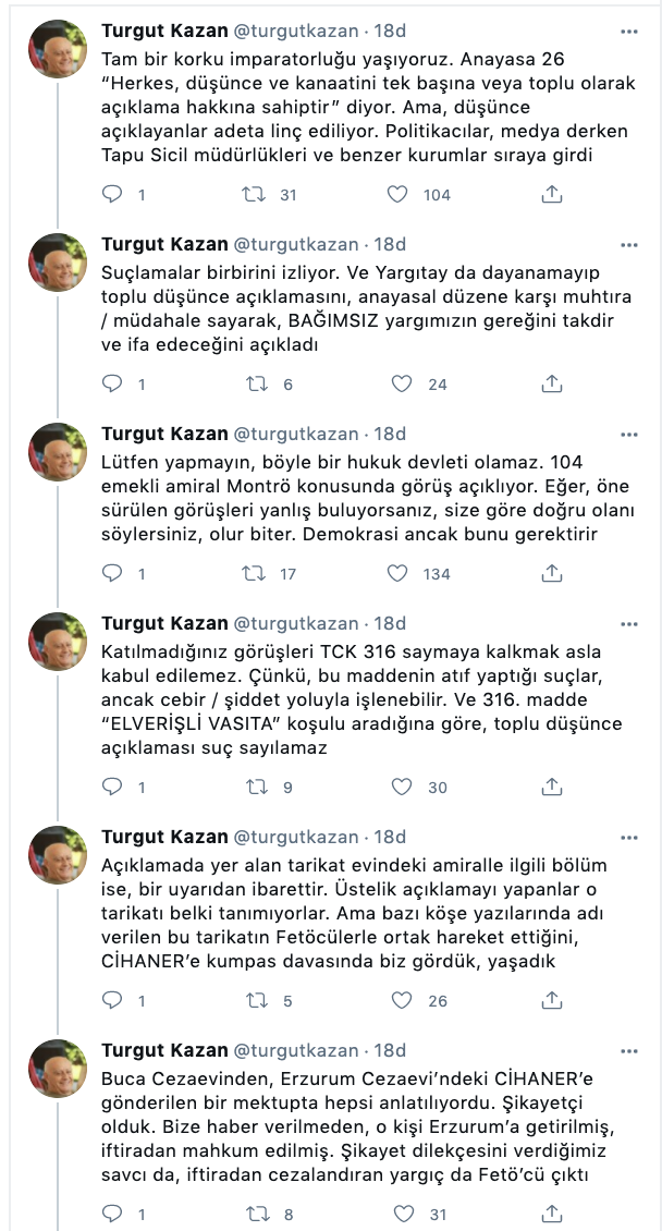 Kazan'dan '104 amiral bildirisi' soruşturmasına tepki: Böyle hukuk devleti olmaz - Resim : 1