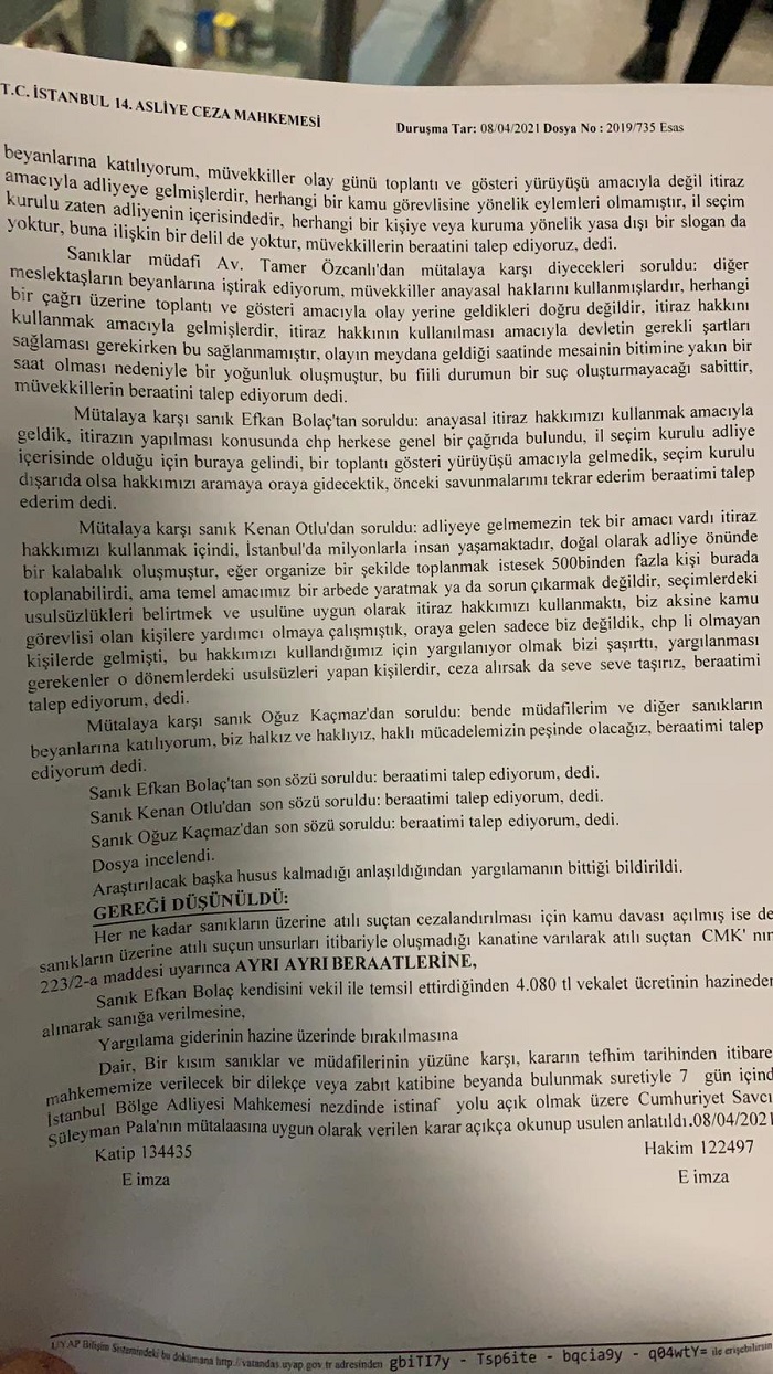 Tartışmalı referandum sonuçlarına itiraz eden CHP'liler hakkında karar - Resim : 3