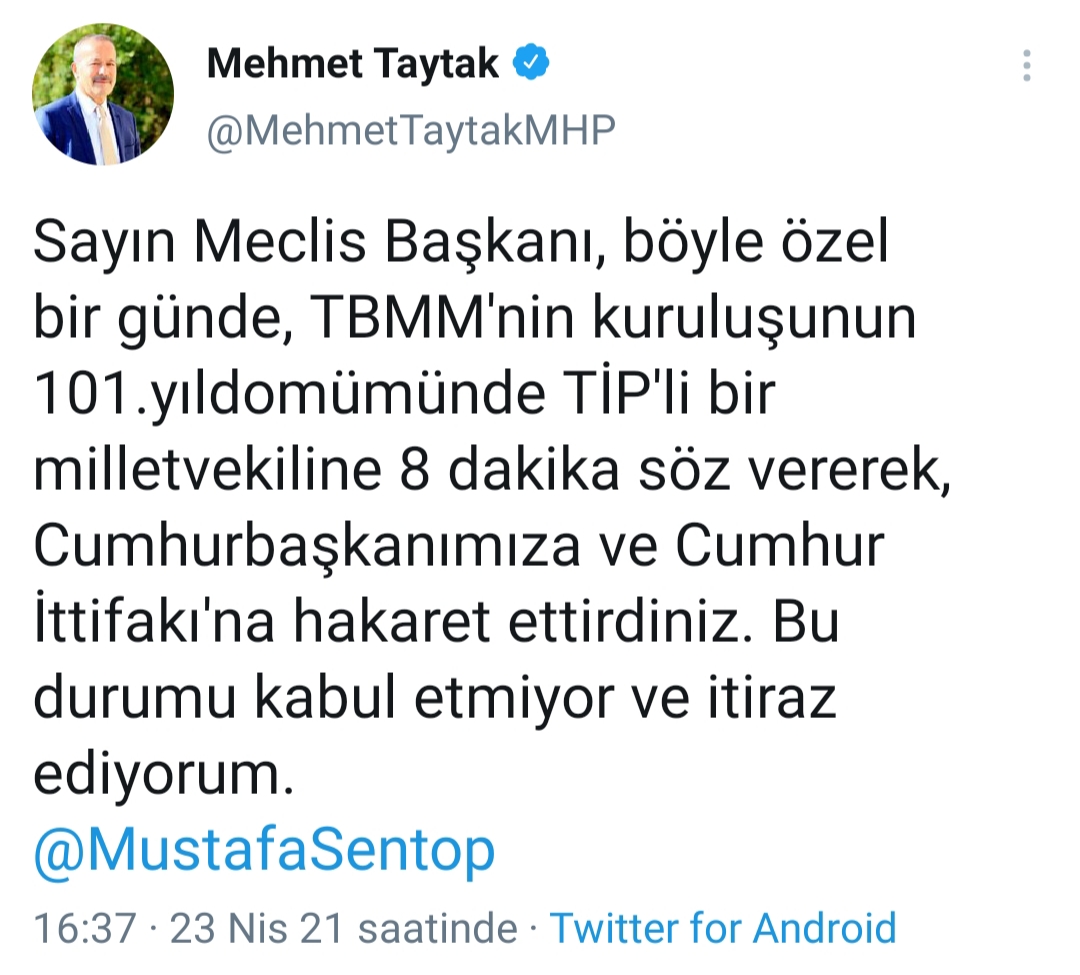 MHP'li vekilden Mustafa Şentop'a tepki - Resim : 1