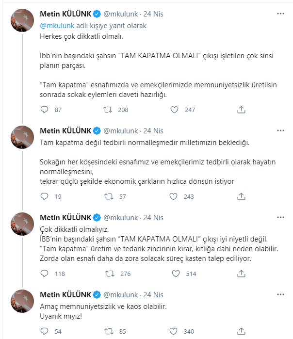 Ekrem İmamoğlu'nun tam kapanma isteğine 'sinsi bir planın parçası' demişti - Resim : 1