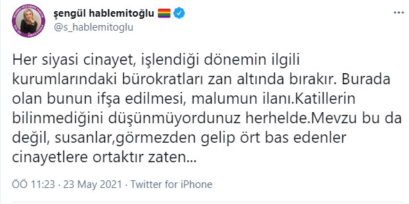 Sedat Peker'in 'olay yerine ilk katiller gelir' ifadesinin ardından Şengül Hablemitoğlu'ndan açıklama - Resim : 3