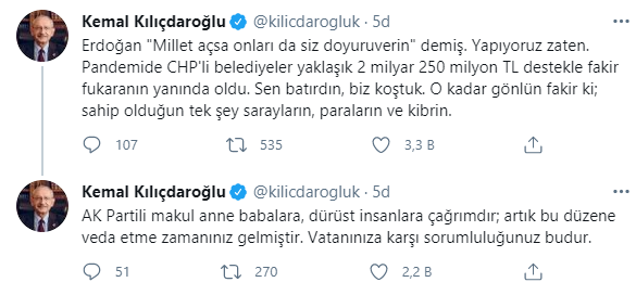 Kılıçdaroğlu'ndan 'Millet açsa siz doyuruverin' diyen Erdoğan'a bomba yanıt - Resim : 1