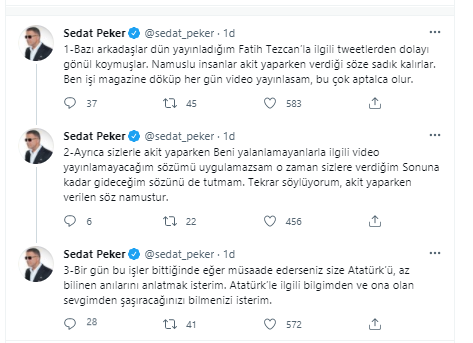 Sedat Peker'den 'Fatih Tezcan' eleştirilerine flaş yanıt - Resim : 1