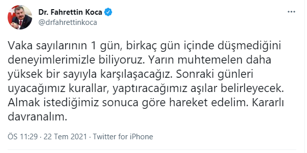 Fahrettin Koca: Yarın muhtemelen daha yüksek bir sayıyla karşılaşacağız - Resim : 1