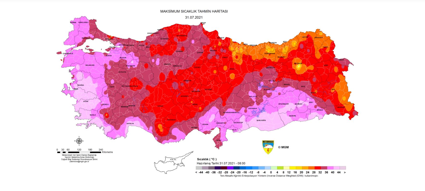 Meteoroloji'den sıcaklık uyarısı: Harita paylaştı - Resim : 1