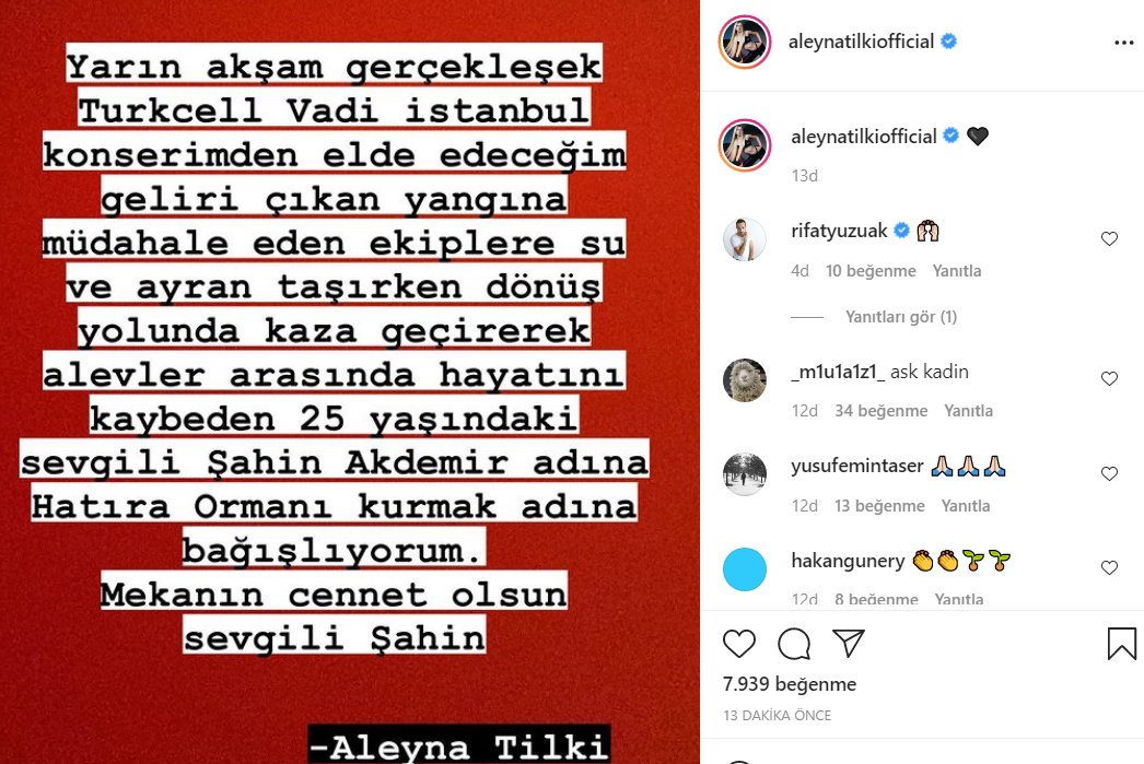 Şahin Akdemir'in vefatından sonra Aleyna Tilki'den anlamlı hareket - Resim : 1