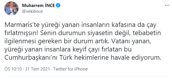 Muharrem İnce'den Erdoğan'a sert sözler: Türk hekimlerine ...