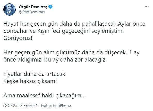 Ekonomist Özgür Demirtaş: Bir ay önce aldığımızı bu ay daha zor alacağız - Resim : 1