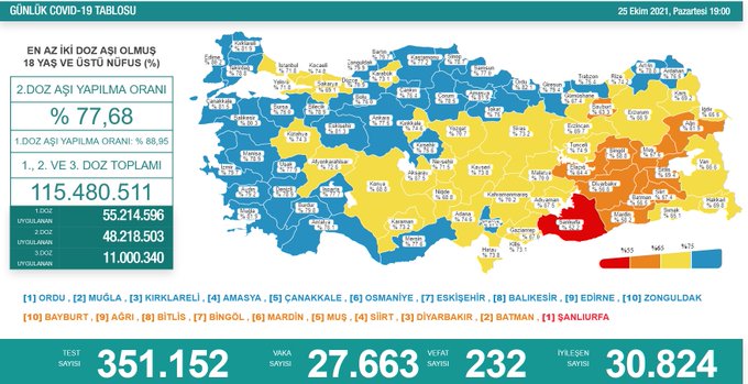 Türkiye'nin son koronavirüs tablosu... - Resim : 1