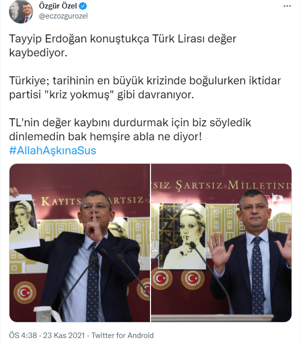 CHP'li Özgür Özel'den Erdoğan'a 'ekonomi' tepkisi: Biz söyledik dinlemedin bak hemşire abla ne diyor! - Resim : 1